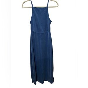 topshop blue maxi slip dress floor length lagenlook lightweight beach size 2